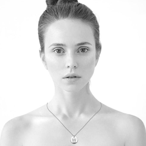 Initials Fabulous Alphabet Letter Necklace White Gold Layered Steel Jewellery